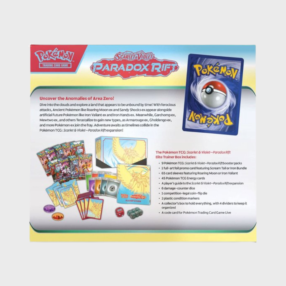 Pokémon Scarlet & Violet Paradox Rift Elite Trainer Box - Roaring Moon (ETB)