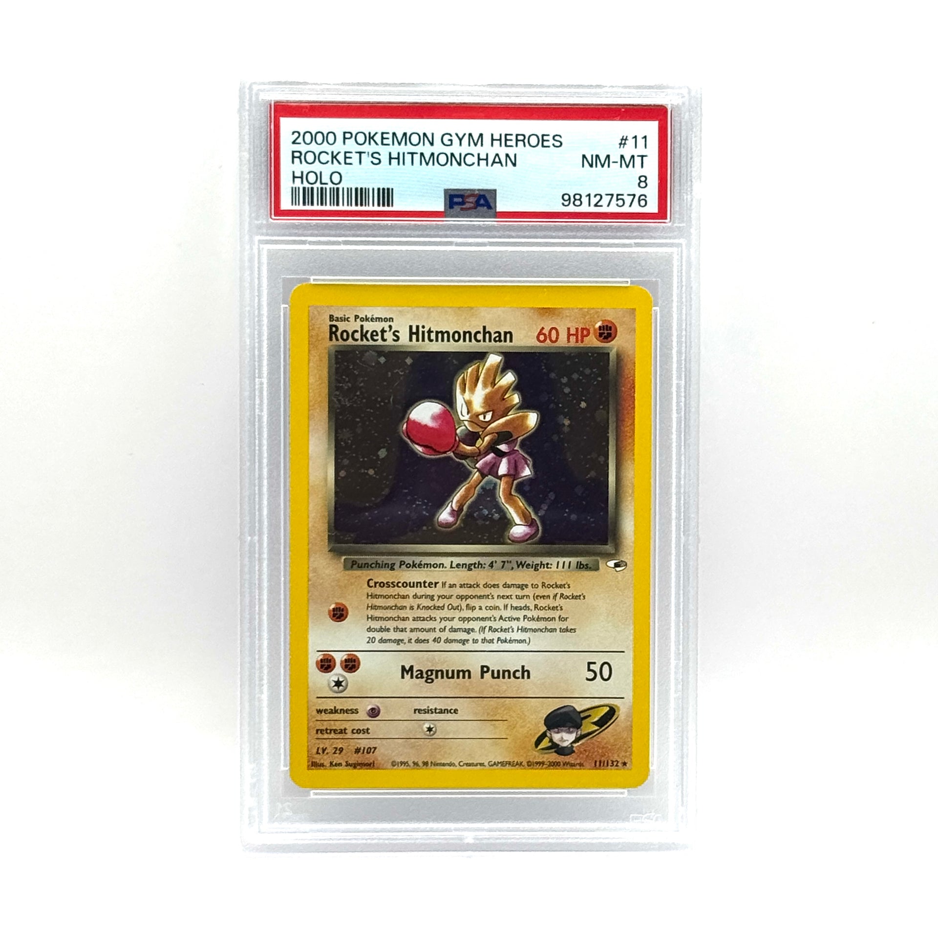 pokemon cards hitmonchan Rockets Hitmonchan 11 graded psa 8 – CatchCollect