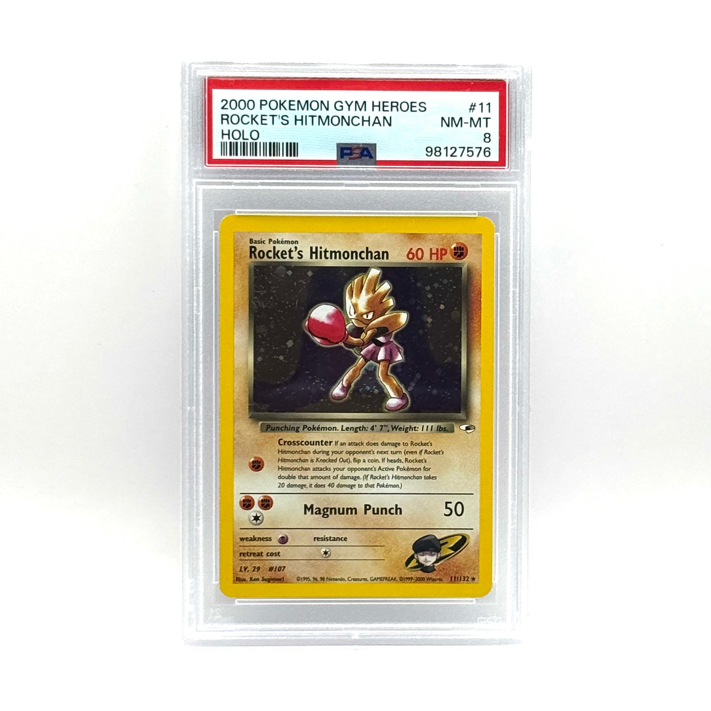 Rockets Hitmonchan 11 graded psa 8