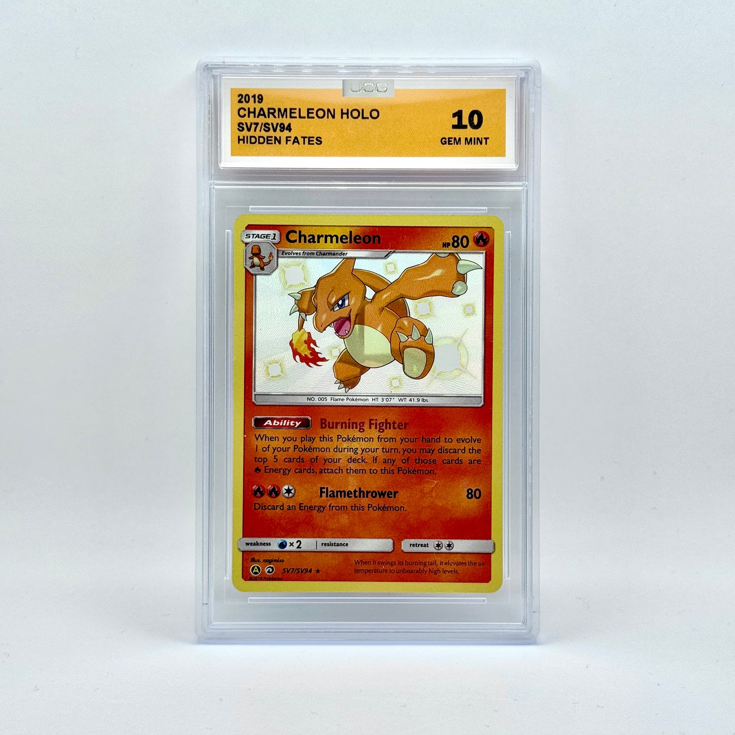 Charmeleon #SV7 Pokemon Hidden Fates graded UCG 10